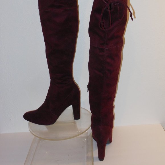 UNISA BURGUNDY OVER THE KNEE BOOTS SIZE 9.5 MEDIUM - Picture 9 of 10